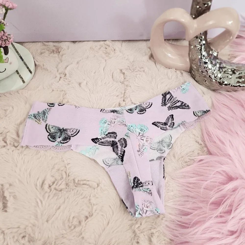 NWT VS PINK Lavender Butterflies Tanga: XS Elegance! NWT - Picture 4 of 5